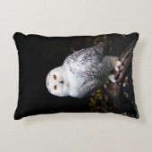 冬威厳のあるのフクロウ アクセントクッション (正面)