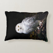 冬威厳のあるのフクロウ アクセントクッション (裏面)