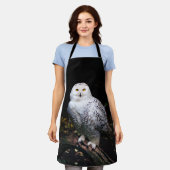 冬威厳のあるのフクロウ エプロン (着用した状態)