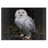 冬威厳のあるのフクロウ カッティングボード (正面)