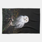 冬威厳のあるのフクロウ キッチンタオル (横)