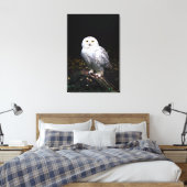 冬威厳のあるのフクロウ キャンバスプリント (インサイチュ (寝室))