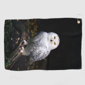 冬威厳のあるのフクロウ ゴルフタオル (横)