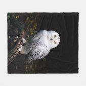 冬威厳のあるのフクロウ フリースブランケット (正面(横))
