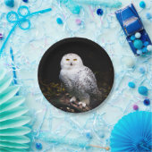 冬威厳のあるのフクロウ ペーパープレート (パーティー)