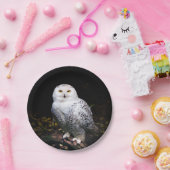 冬威厳のあるのフクロウ ペーパープレート (パーティー)