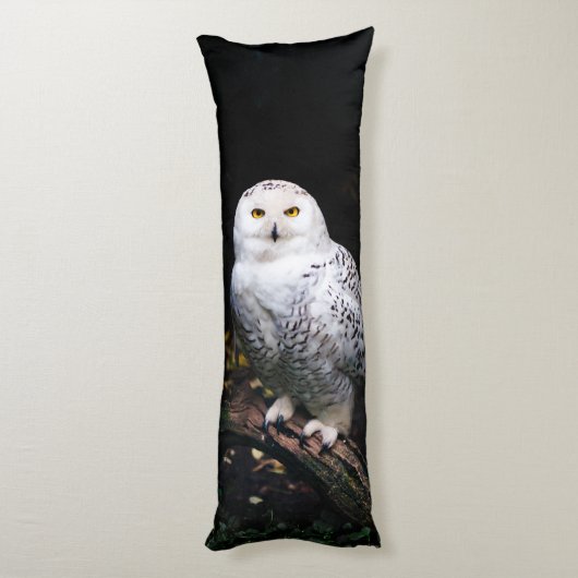 冬威厳のあるのフクロウ ボディピロー (裏面 (縦))
