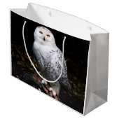 冬威厳のあるのフクロウ ラージペーパーバッグ (裏面アングル)