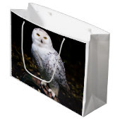 冬威厳のあるのフクロウ ラージペーパーバッグ (正面アングル)