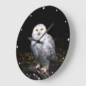 冬威厳のあるのフクロウ ラージ壁時計 (傾斜)