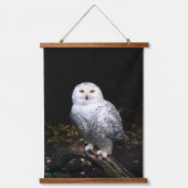 冬威厳のあるのフクロウ 吊り下げ型タペストリー (正面)