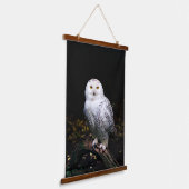 冬威厳のあるのフクロウ 吊り下げ型タペストリー (傾斜あり)