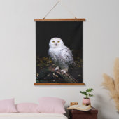 冬威厳のあるのフクロウ 吊り下げ型タペストリー (寝室)