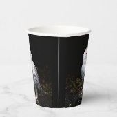 冬威厳のあるのフクロウ 紙コップ (右)