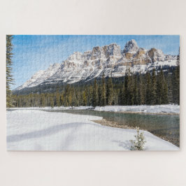 冬威厳のあるの城山の景色 ジグソーパズル