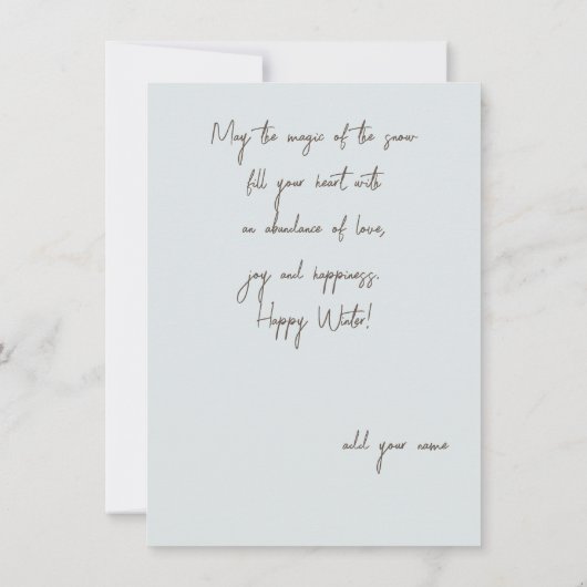 冬威厳のあるの森のブナの木 サンキューカード (裏面)