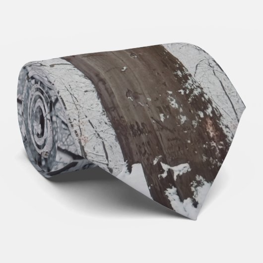 冬威厳のあるの森のブナの木 ネクタイ (ロール)