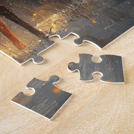 冬威厳のあるの森の鹿 ジグソーパズル (側面)