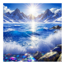 冬威厳のあるの海波