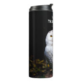 冬威厳のある雪フクロウモノグラム名前をカスタムする タンブラー (回転左)