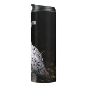 冬威厳のある雪フクロウモノグラム名前をカスタムする タンブラー (回転右)