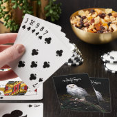 冬威厳のある雪フクロウモノグラム名前をカスタムする トランプ (インサイチュ)