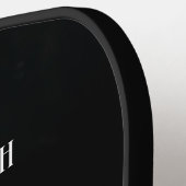 冬威厳のある雪フクロウモノグラム名前をカスタムする ピックルボールラケット (左詳細)