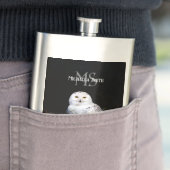 冬威厳のある雪フクロウモノグラム名前をカスタムする フラスク (インサイチュ)