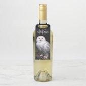 冬威厳のある雪フクロウモノグラム名前をカスタムする ボトルネックタグ (ボトル)