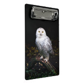 冬威厳のある雪フクロウモノグラム名前をカスタムする ミニクリップボード (アングル)