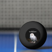 冬威厳のある雪フクロウモノグラム名前をカスタムする 卓球ボール (ネット)