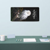 冬威厳のある雪フクロウモノグラム名前をカスタムする 横断幕 (トレードショー)