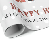 冬季のアライグマと木の幸せな休日クリスマス ラッピングペーパー (ロールコーナー)