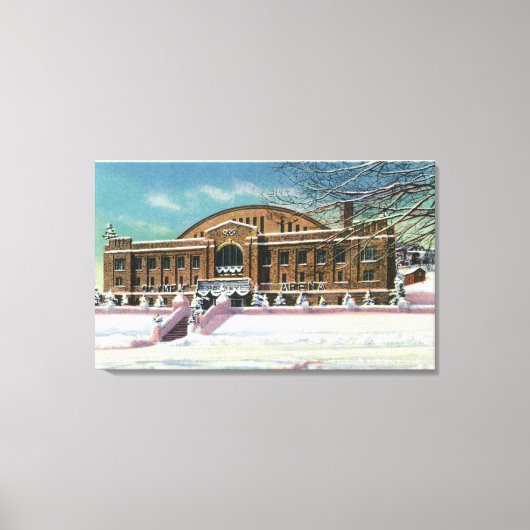 冬季のオリンピック場外観 キャンバスプリント (正面)