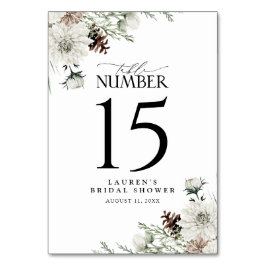 冬季エバーグリーンエレガントブライダルシャワー披露宴 テーブルナンバー