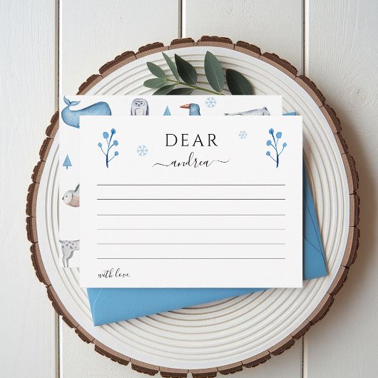 冬季オンダーランド北極動物時間カプセル エンクロージャーカード