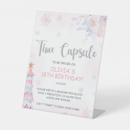 冬季オンダーランド時間カプセル標識 台座サイン