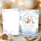 冬季オーネダーランド北極動物第1誕生日 招待状