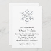 冬季クリスタルスノーフレークベビーシャワー招待状 招待状 (正面/裏面)