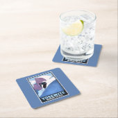 冬季スポーツのスキーの昇進ポスター スクエアペーパーコースター (インサイチュ)