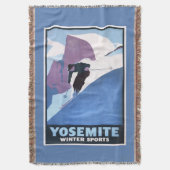 冬季スポーツのスキーの昇進ポスター スローブランケット (正面縦)
