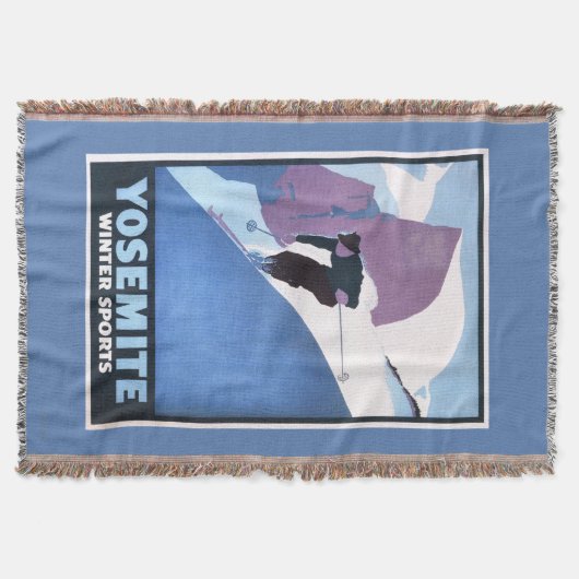 冬季スポーツのスキーの昇進ポスター スローブランケット (正面)