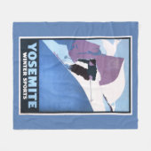 冬季スポーツのスキーの昇進ポスター フリースブランケット (正面(横))