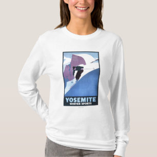 冬季スポーツのスキーの昇進ポスター Tシャツ