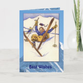 冬季スポーツ-雪のヴィンテージの転倒 カード (正面)