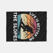 冬季スポーツSは人生おもしろいの方が好い フリースブランケット (正面(横))