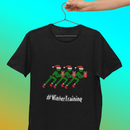 冬季トレーニングカスタム文字クリスマスランナー Tシャツ
