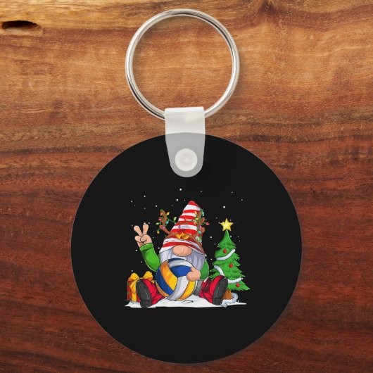 冬季バレーボール格言少年向けクリスマス キーホルダー (正面)