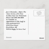 冬季プロモーションアポイントメントPC ポストカード (裏面)