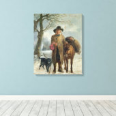 冬季燃料の収集 キャンバスプリント (インサイチュ (ウッドフロア))